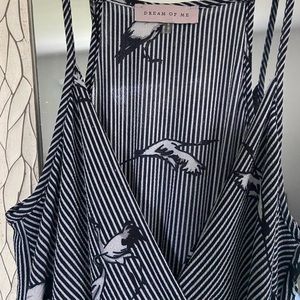 Navy blue and and white maxi dress